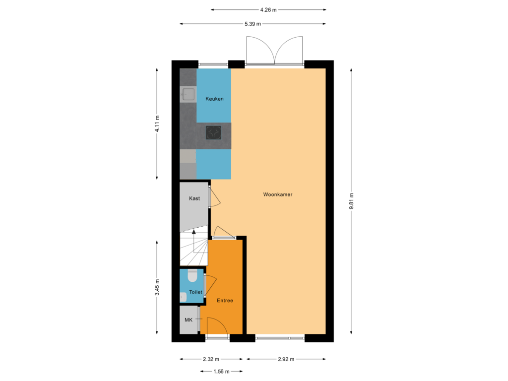 View floorplan of Begane grond of Grasklokje 20