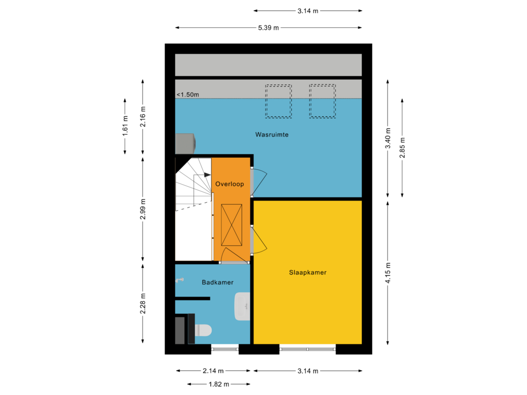 View floorplan of Eerste verdieping of Grasklokje 20