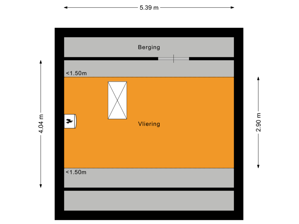 View floorplan of Vliering of Grasklokje 20