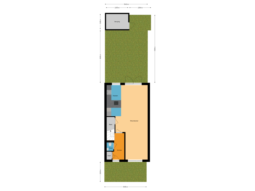 View floorplan of Situatie of Grasklokje 20