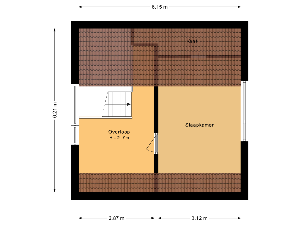 View floorplan of Tweede verdieping of Steenderkamp 18