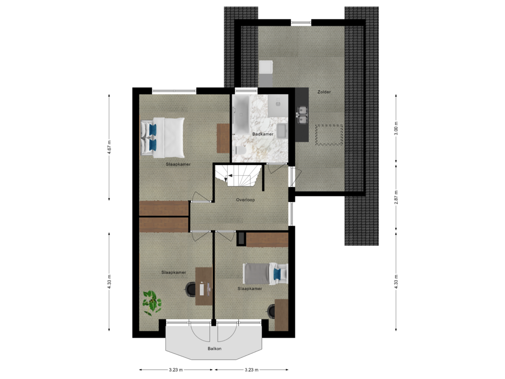 View floorplan of 1e Verdieping of IJsvogel 9