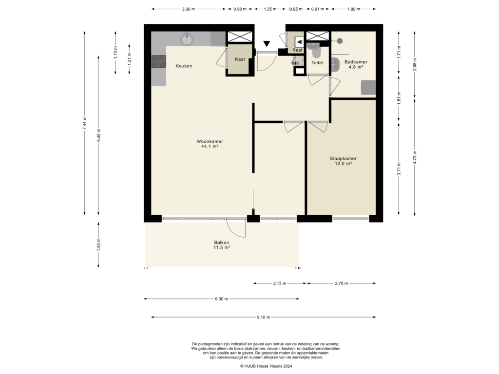 View floorplan of Appartement of Harderwijkoever 53