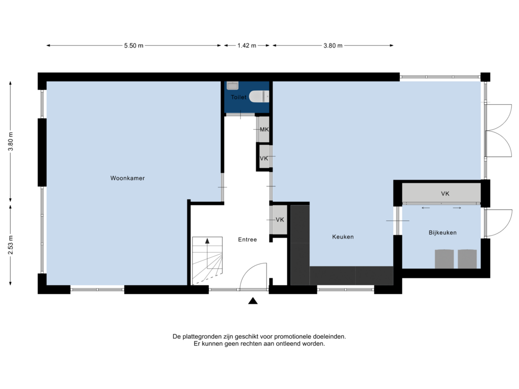 View floorplan of Begane Grond of Haspel 4