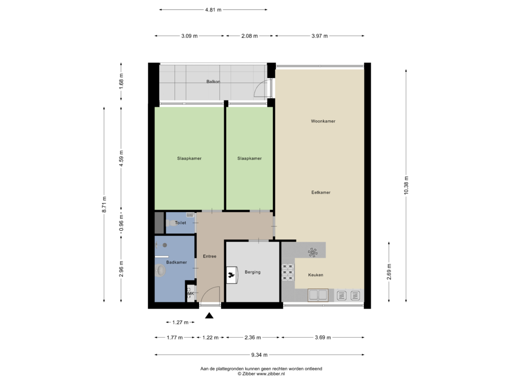 View floorplan of Appartement of Marialaan 204