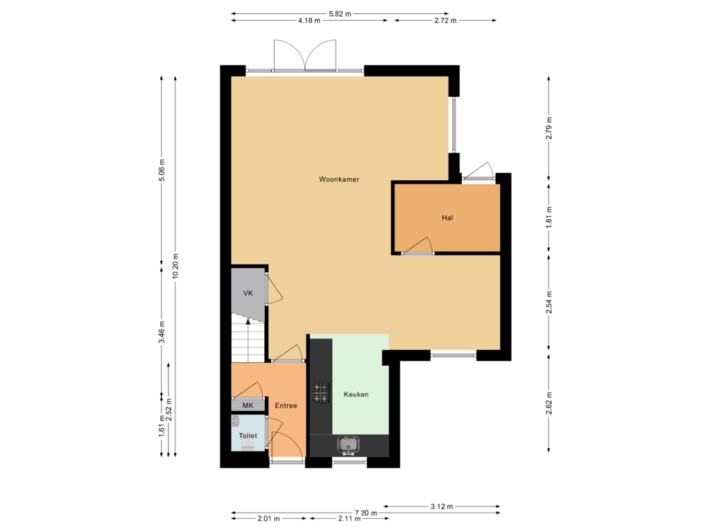 View floorplan of Begane grond of De Kiel 63