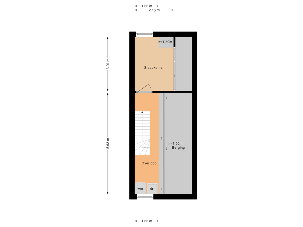 View floorplan of Tweede verdieping of De Kiel 63