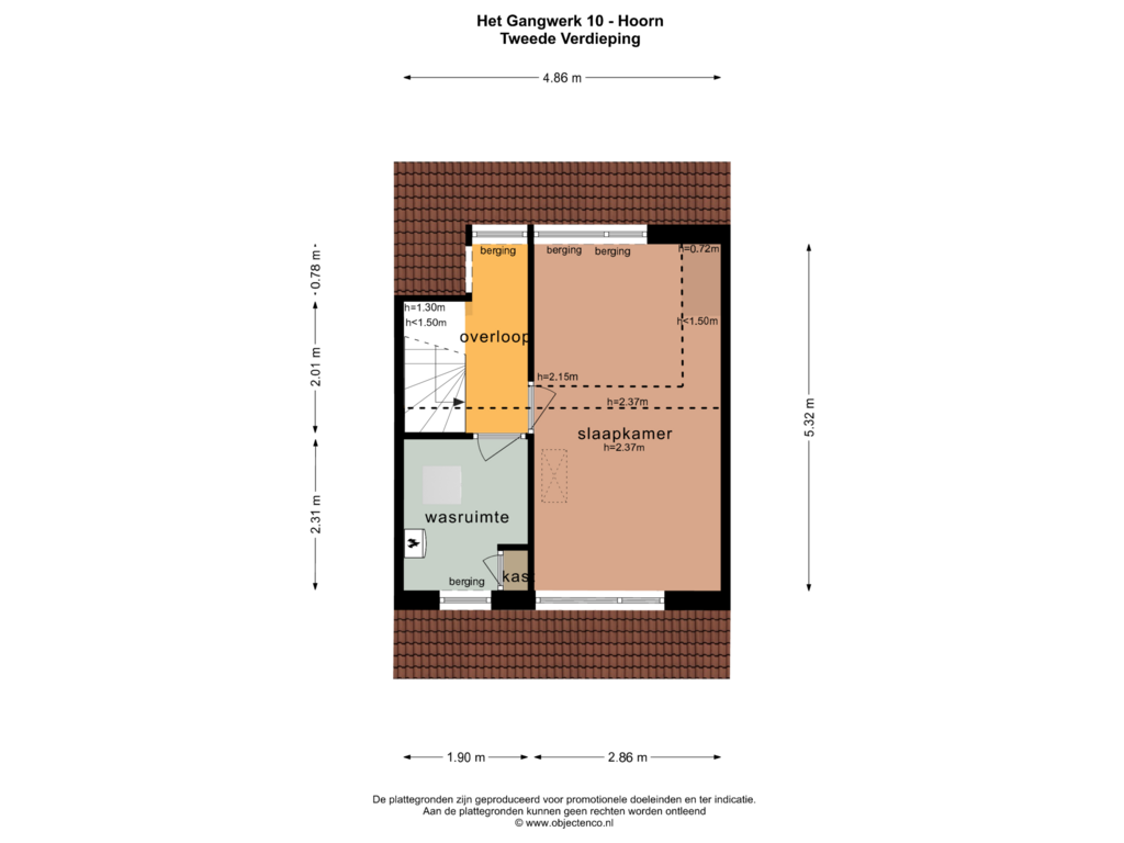 Bekijk plattegrond van TWEEDE VERDIEPING van Het Gangwerk 10