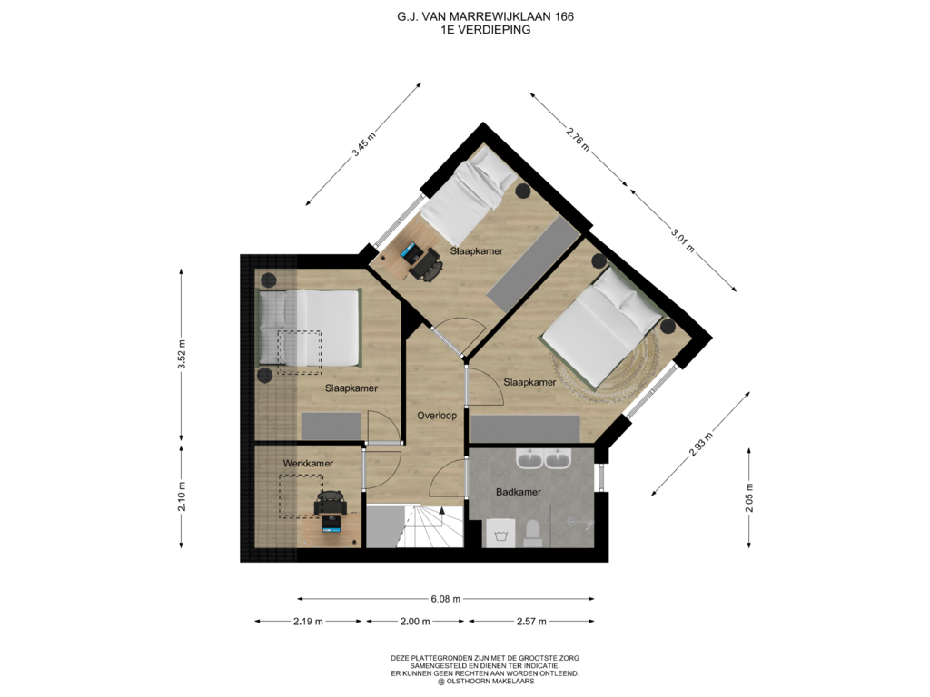 View floorplan of Eerste Verdieping of G.J. van Marrewijklaan 166