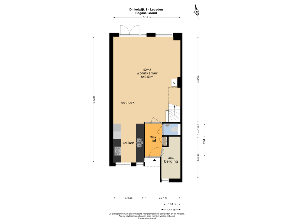 Bekijk plattegrond van BEGANE GROND van Dinkelwijk 1