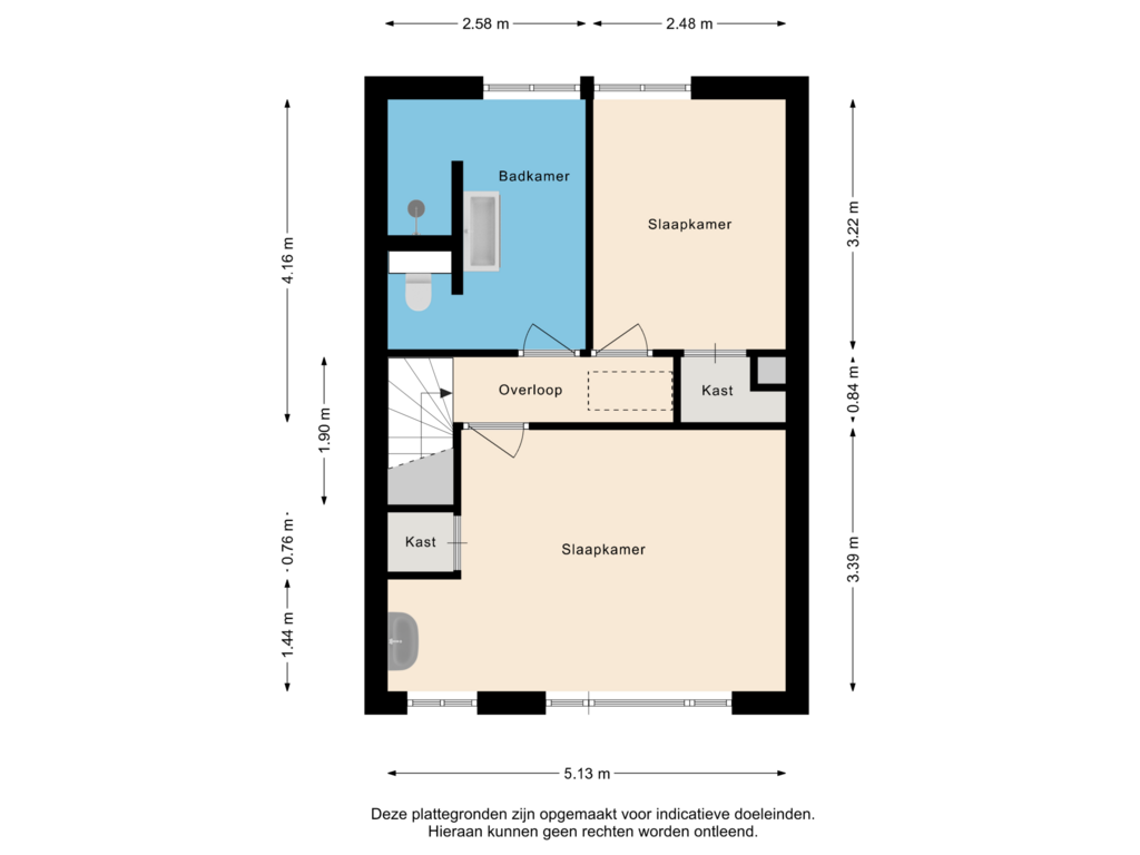 Bekijk plattegrond van Eerste verdieping van Deken Waarestraat 52