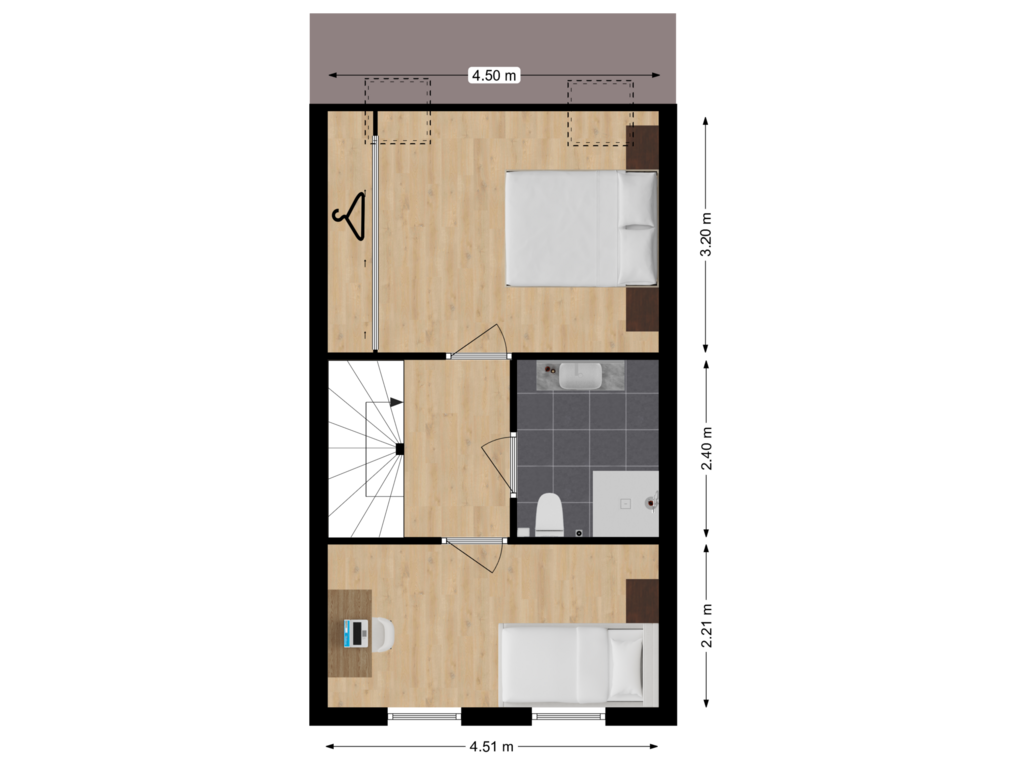 Bekijk plattegrond van 1e verdieping van Klompéstraat 6