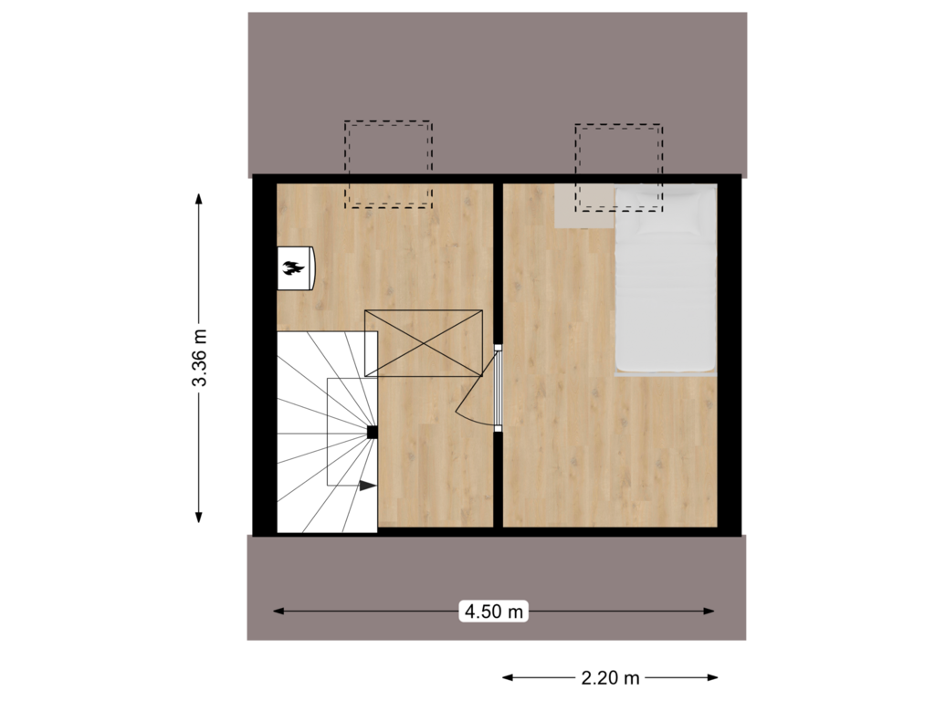 Bekijk plattegrond van 2e verdieping van Klompéstraat 6