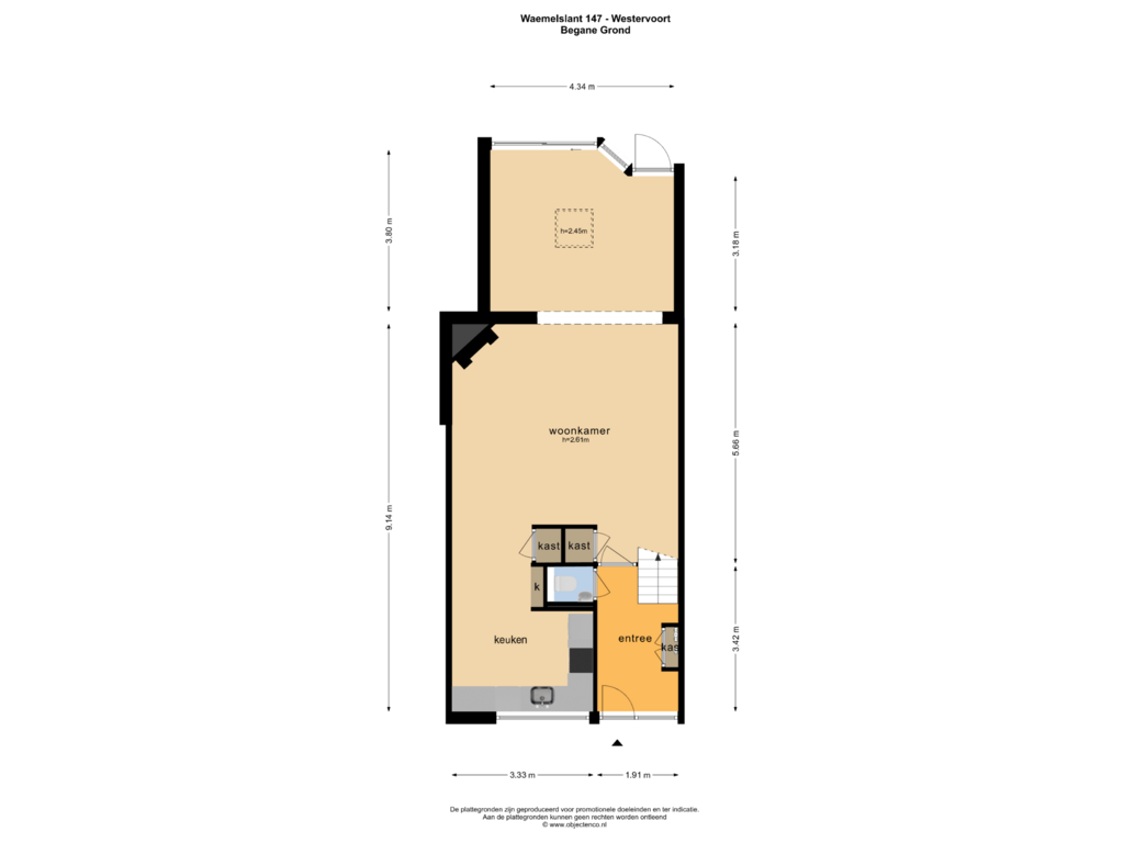 Bekijk plattegrond van BEGANE GROND van Waemelslant 147