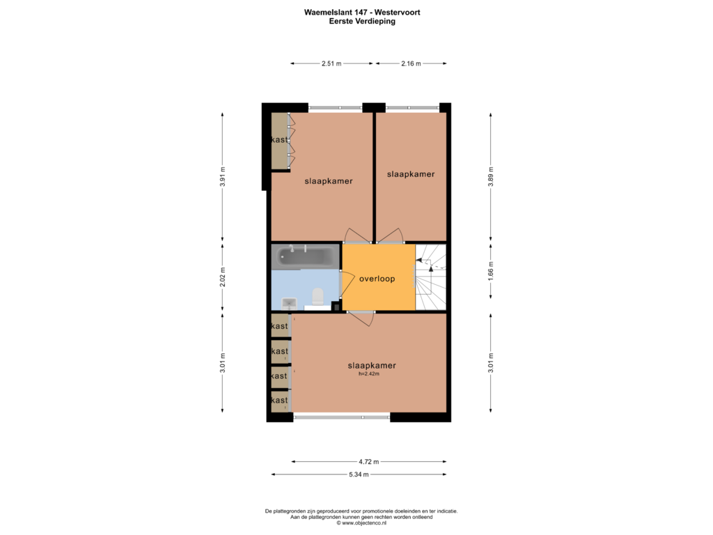 Bekijk plattegrond van EERSTE VERDIEPING van Waemelslant 147