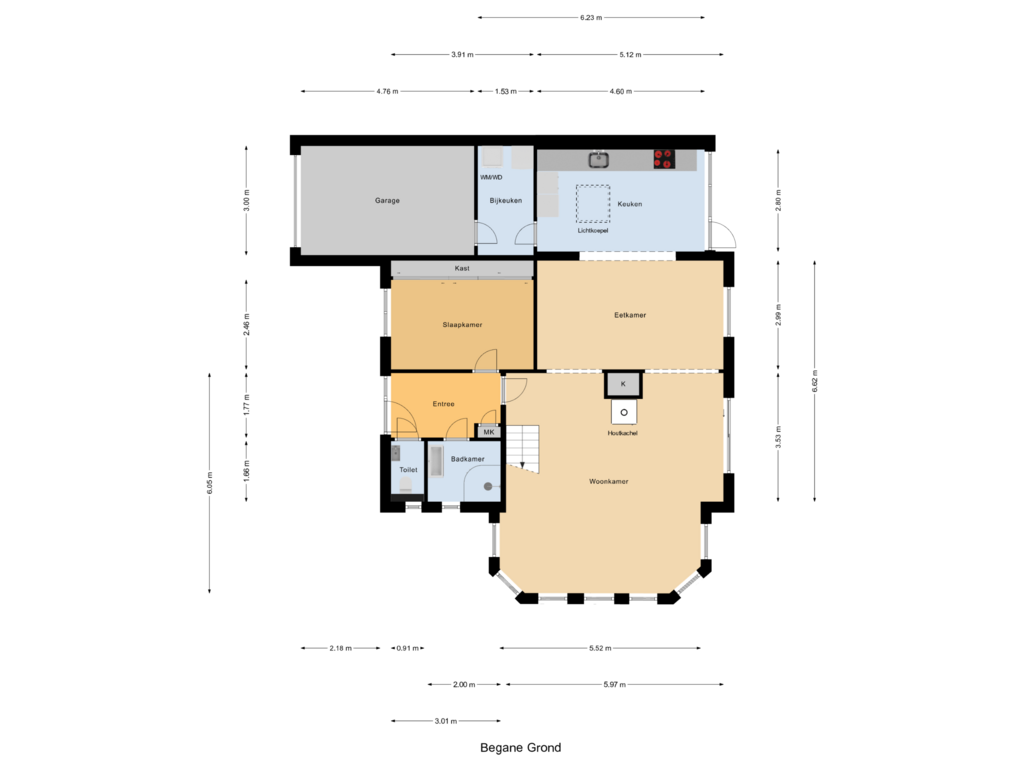 Bekijk plattegrond van Begane Grond van Algeraburren 39