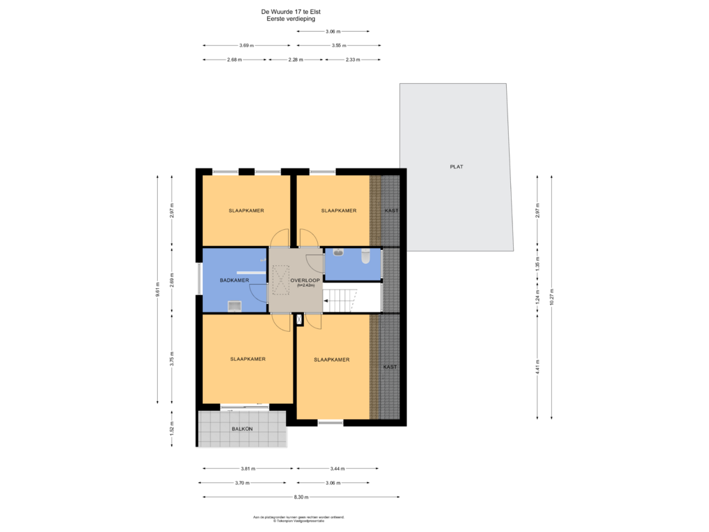 View floorplan of Eerste verdieping of De Wuurde 17