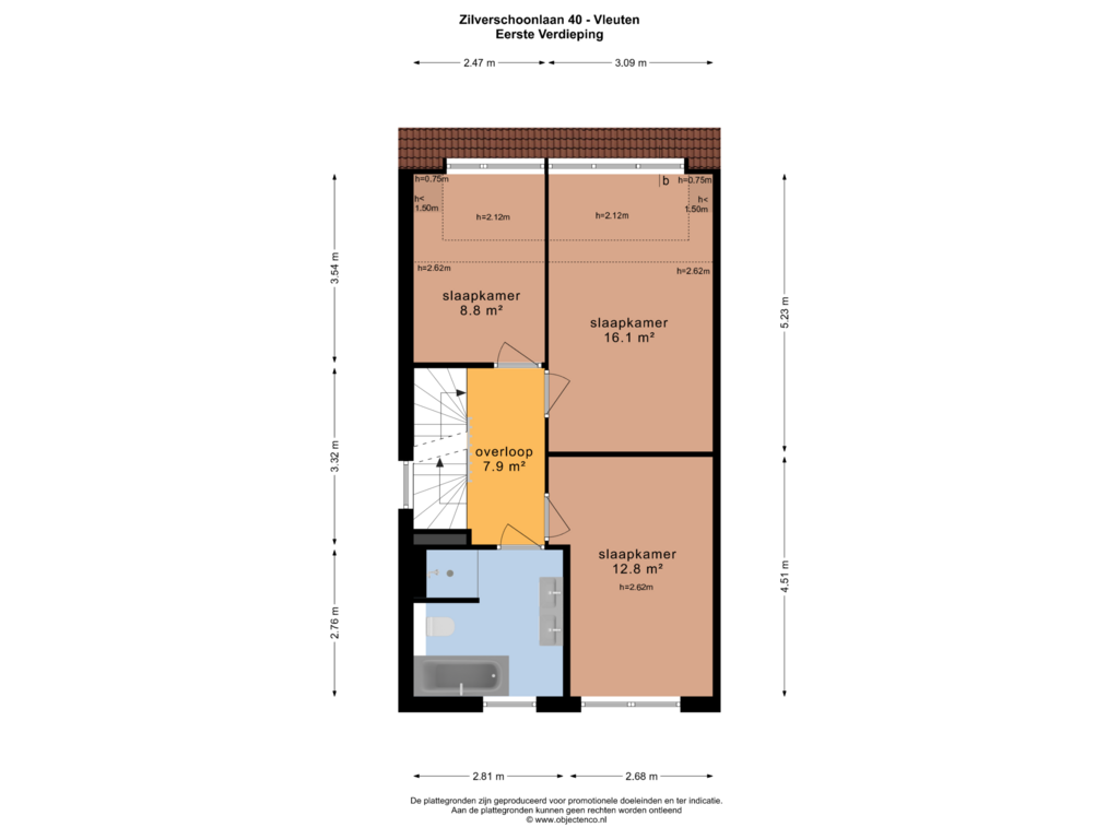 Bekijk plattegrond van EERSTE VERDIEPING van Zilverschoonlaan 40