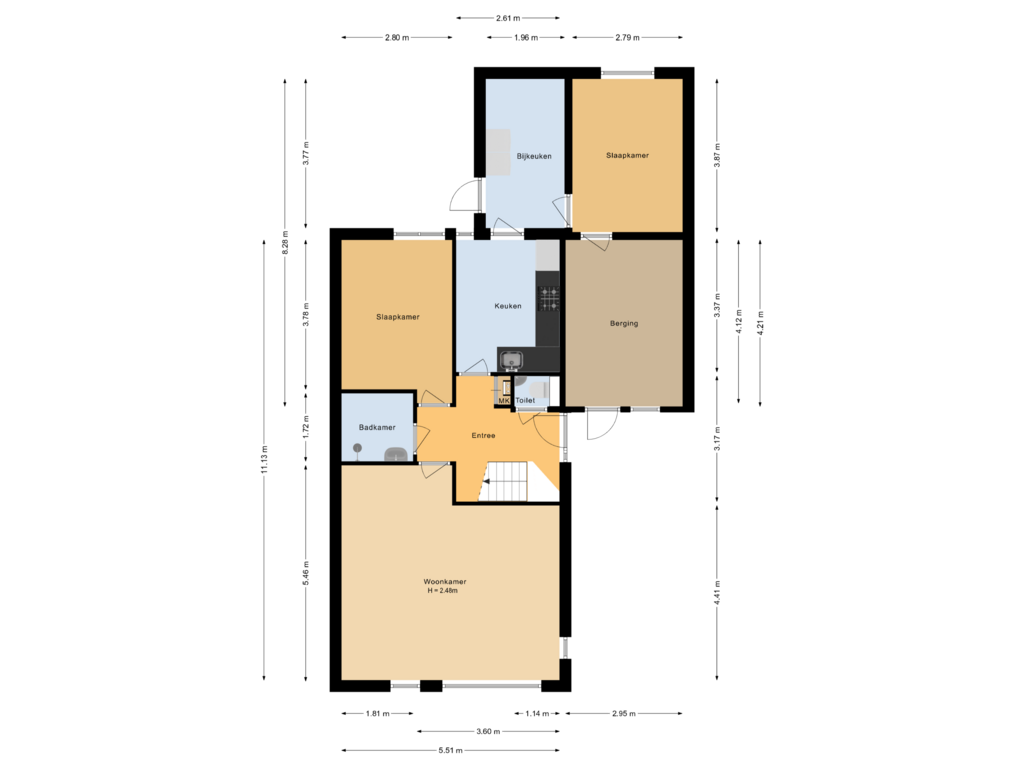 Bekijk plattegrond van Begane grond van Eendekroos 23