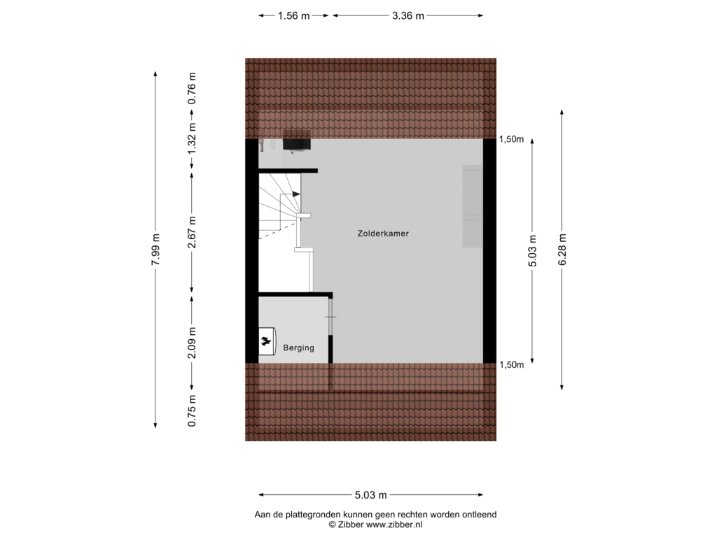 View floorplan of Tweede verdieping of Kapitein Boscampbrink 47