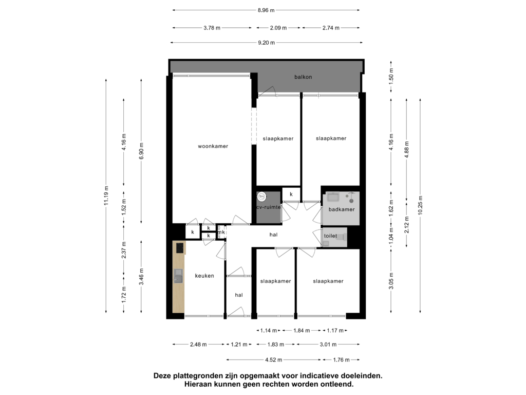 Bekijk plattegrond van Appartement van Chopinplein 60