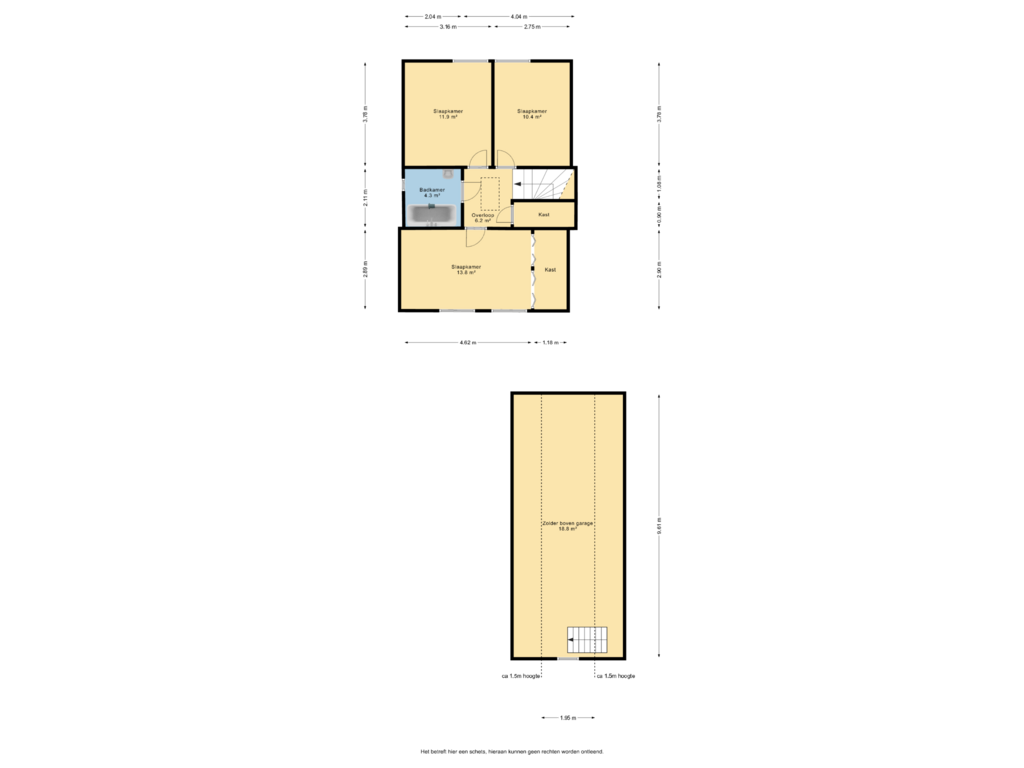 Bekijk plattegrond van 1e verdieping van Lijsterstraat 1-G