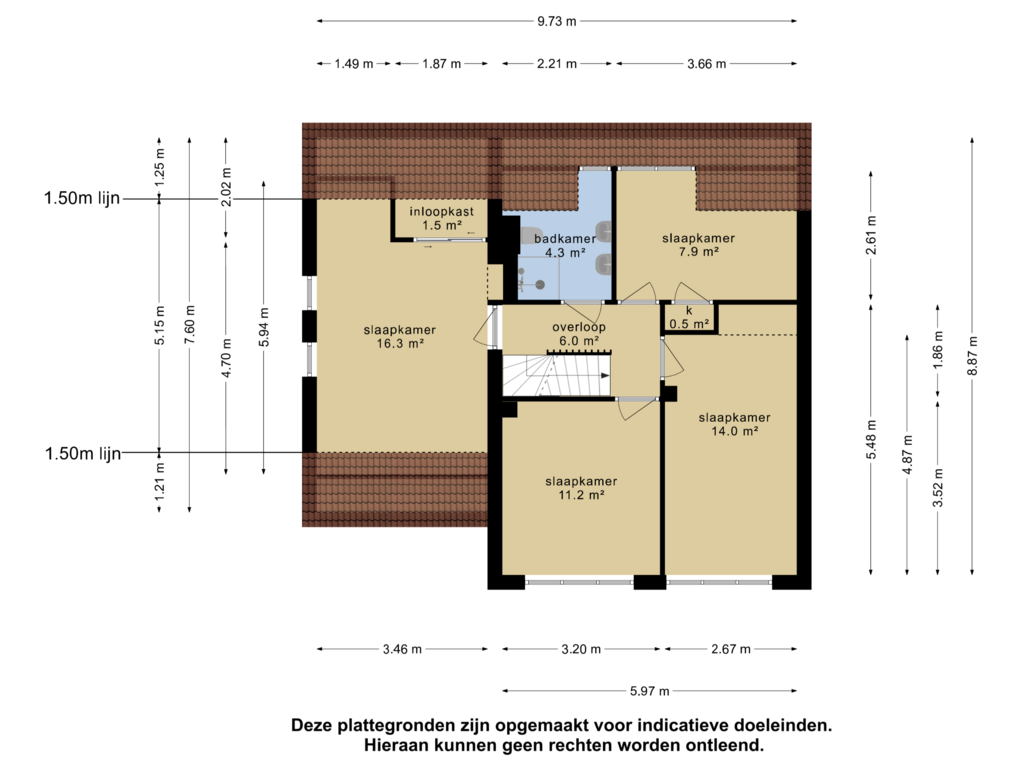 Bekijk plattegrond van 1e verdieping van Dintel 15