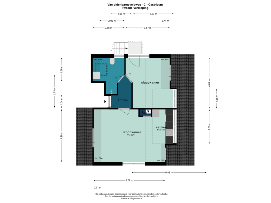 Bekijk plattegrond van TWEEDE VERDIEPING van Van Oldenbarneveldweg 1-C