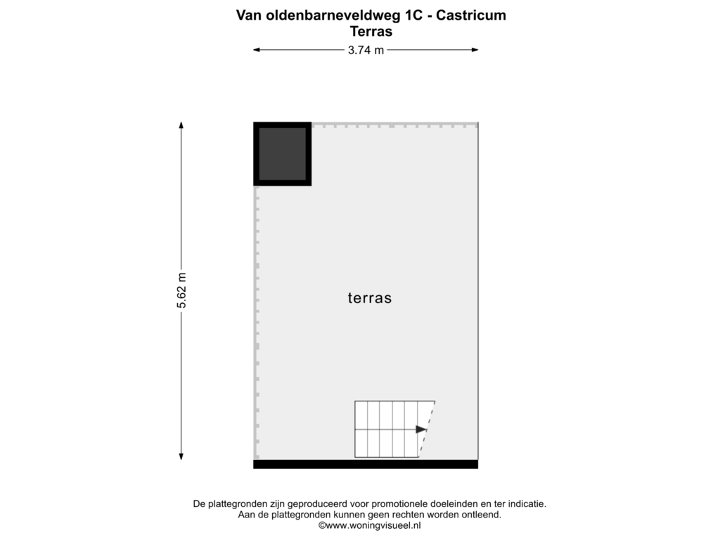 Bekijk plattegrond van TERRAS van Van Oldenbarneveldweg 1-C