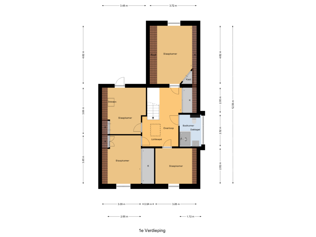 Bekijk plattegrond van 1e Verdieping van Lange St. Janstraat 58