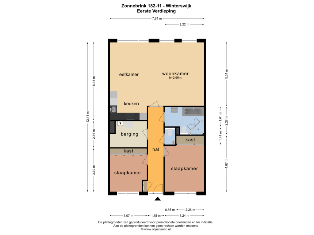 Bekijk plattegrond van EERSTE VERDIEPING van Zonnebrink 182-11