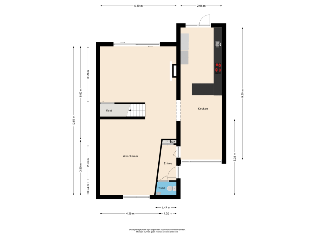 View floorplan of Begane grond of Hoflanderweg 194