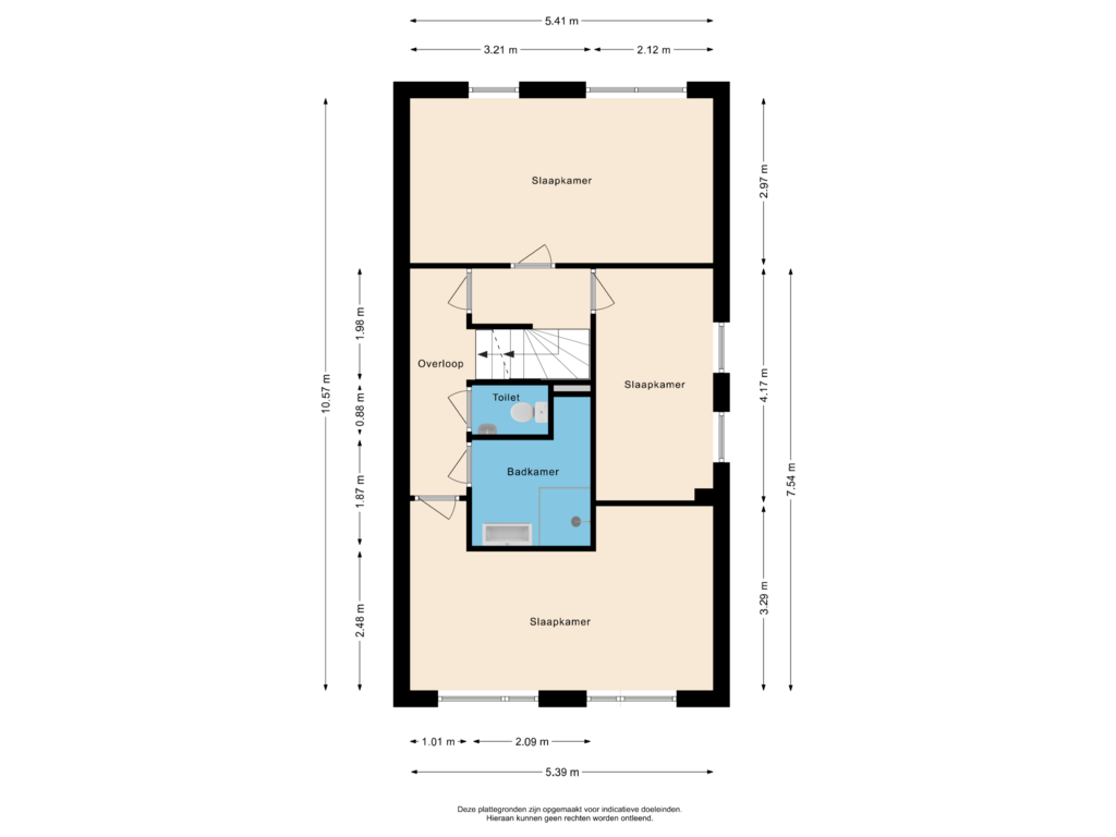 View floorplan of Eerste verdieping of Hoflanderweg 194