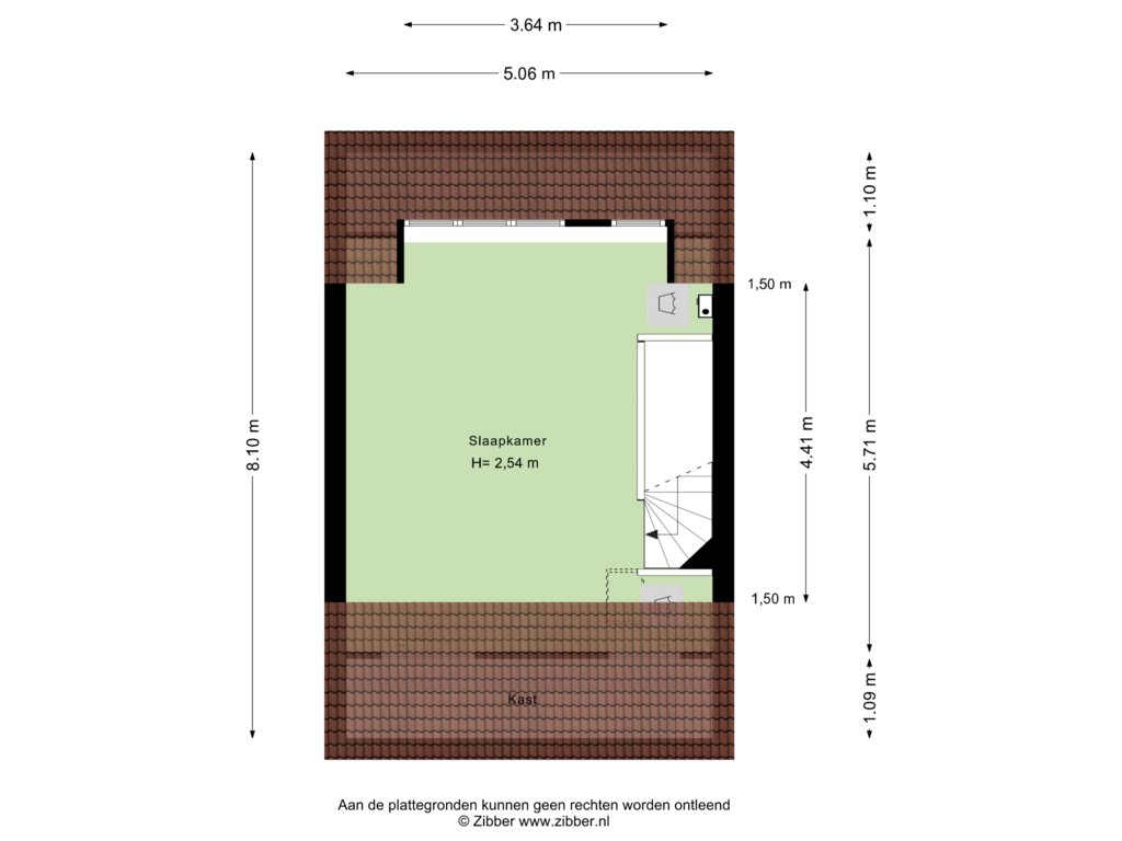 Bekijk plattegrond van Tweede verdieping van Venusstraat 3