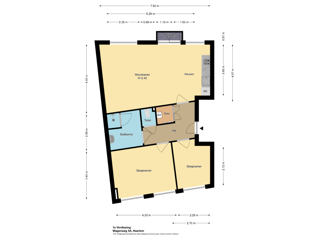 Bekijk plattegrond van 1e Verdieping van Wagenweg 5-A