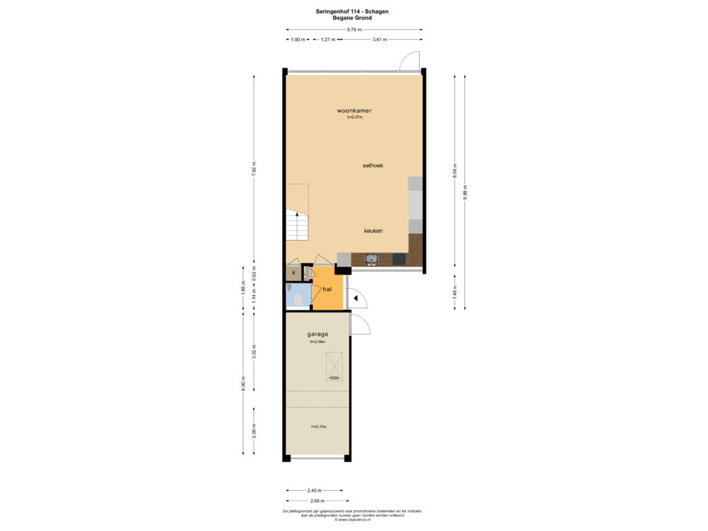 Bekijk plattegrond van BEGANE GROND van Seringenhof 114