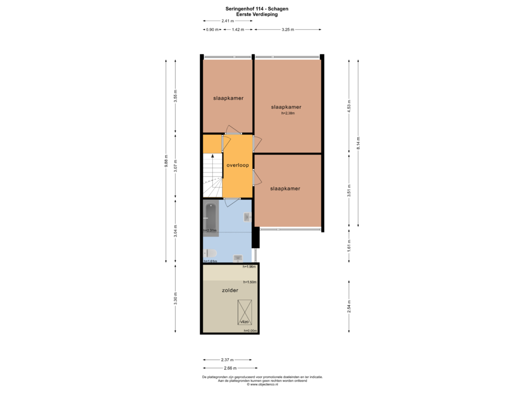 Bekijk plattegrond van EERSTE VERDIEPING van Seringenhof 114