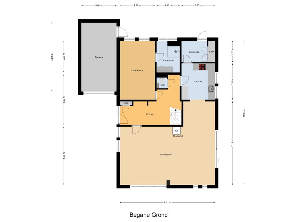 View floorplan of Begane Grond of Stevenshof 28