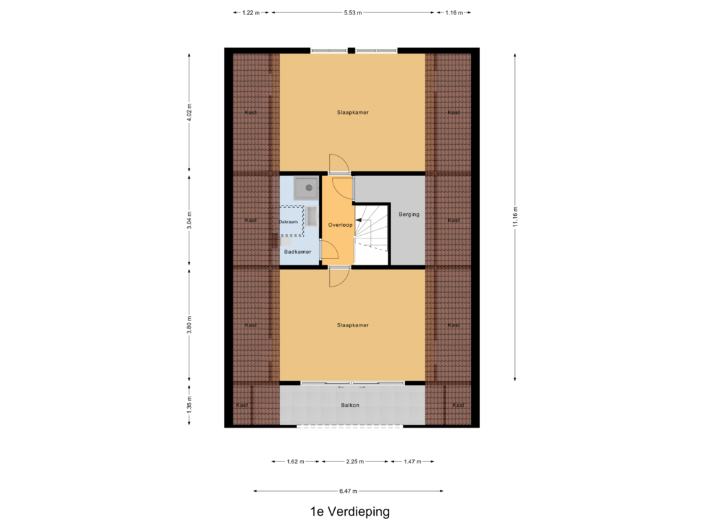 View floorplan of 1e Verdieping of Stevenshof 28