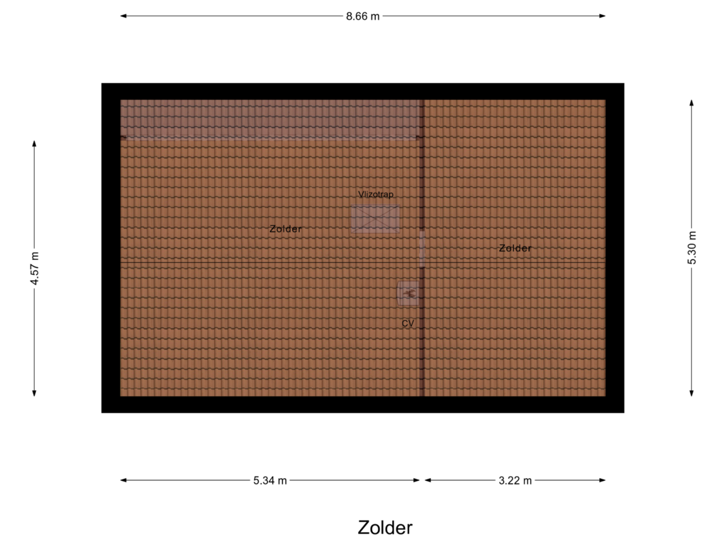 Bekijk plattegrond van Zolder van Nieuwe Kerkstraat 10