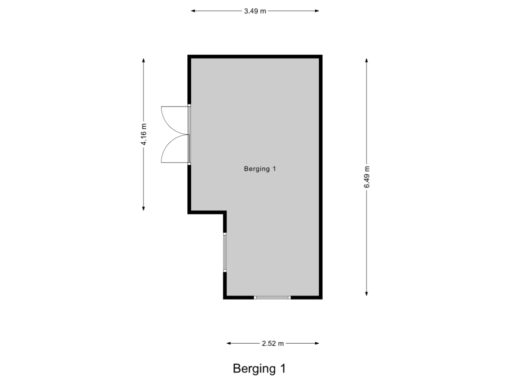 Bekijk plattegrond van Berging 1 van Nieuwe Kerkstraat 10