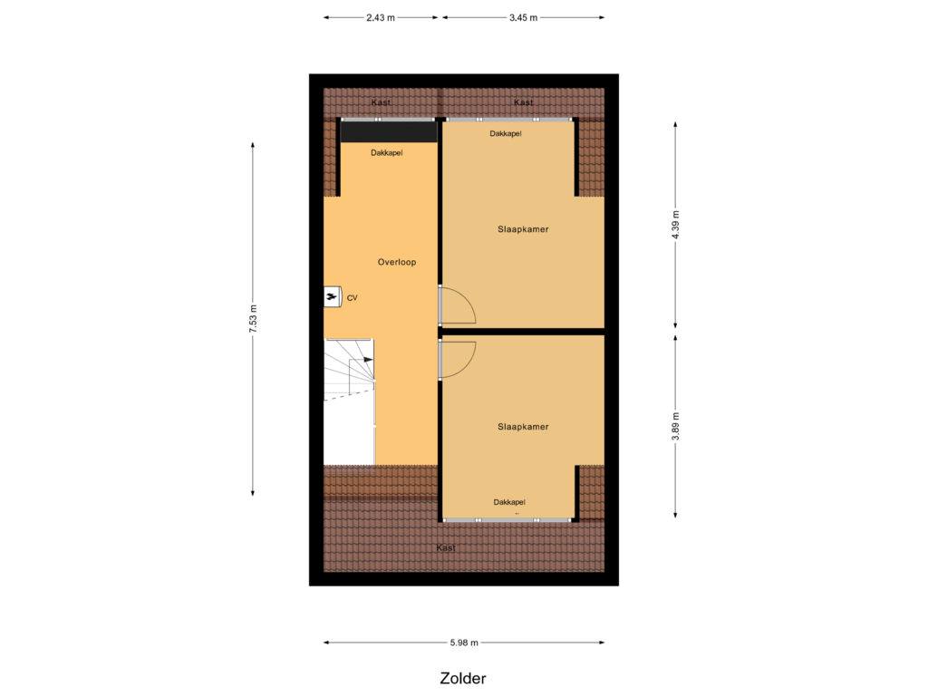 Bekijk plattegrond van Zolder van H. Bierlingstraat 1