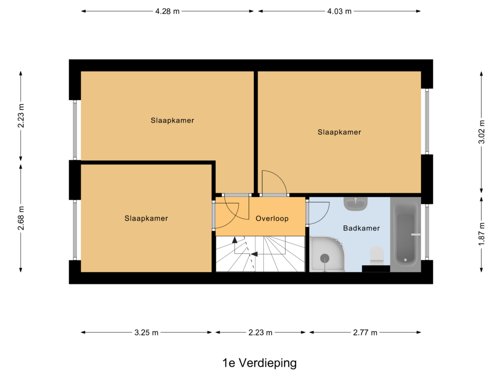 Bekijk plattegrond van 1e Verdieping van De Meent 13