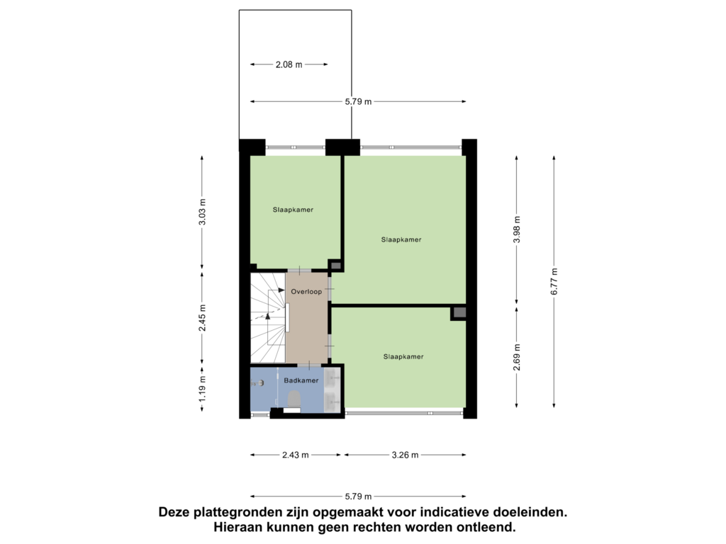 View floorplan of Eerste verdieping of Rassegemstraat 4