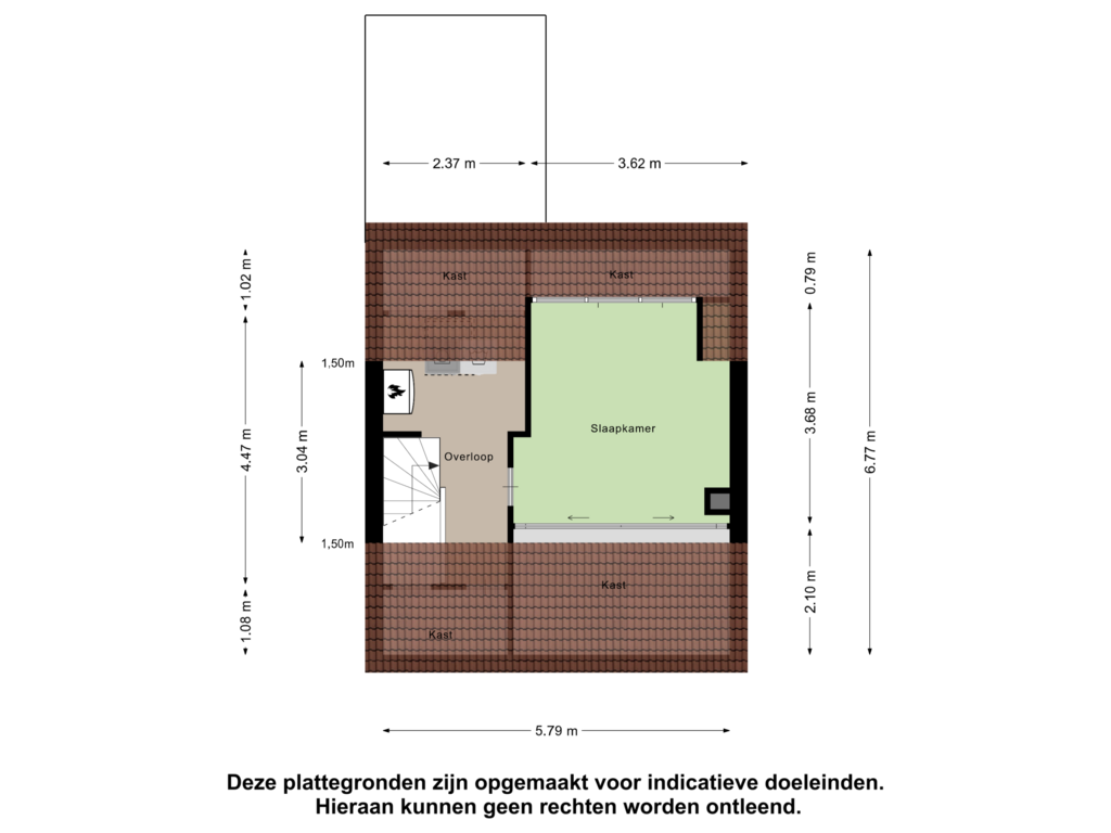 View floorplan of Tweede verdieping of Rassegemstraat 4