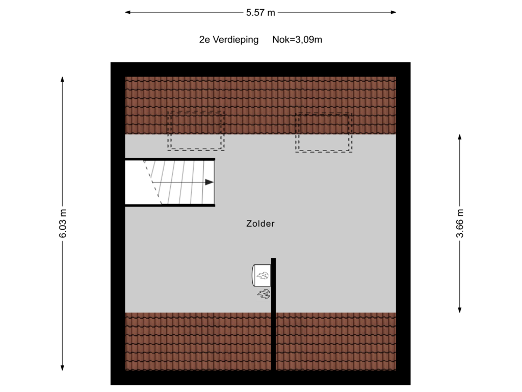 Bekijk plattegrond van 2e Verdieping van Schout 6