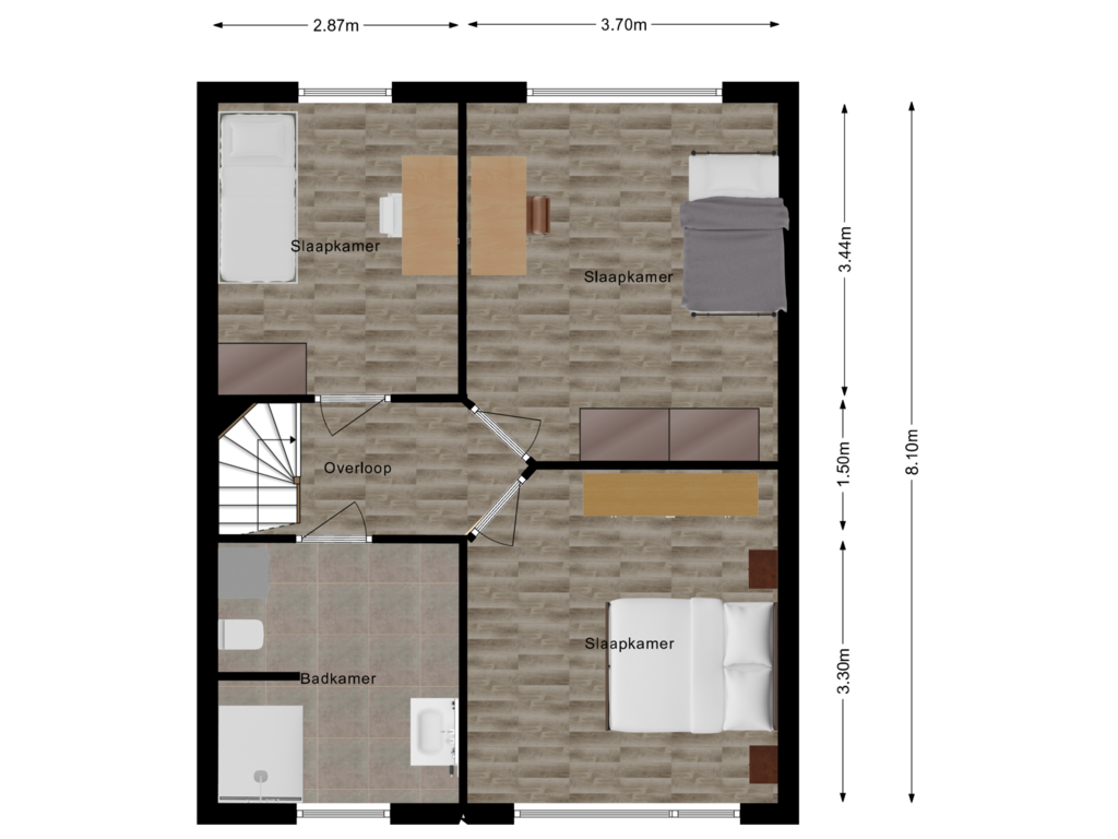 Bekijk plattegrond van Verdieping van Willem-Alexanderlaan 18