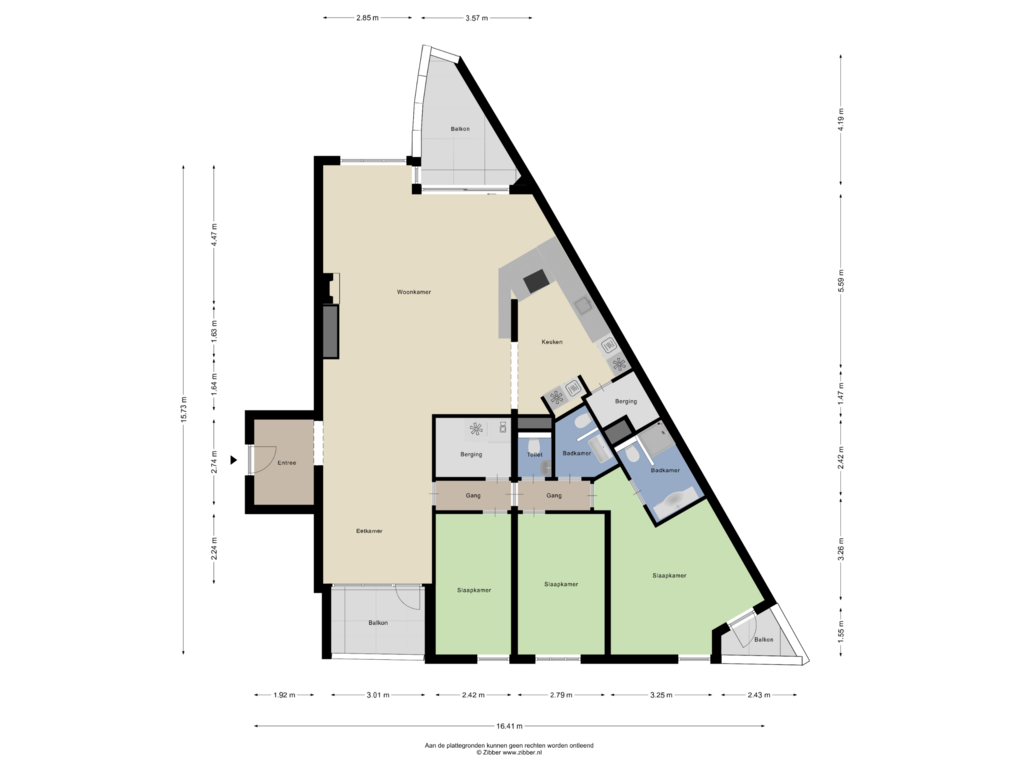 View floorplan of Appartement of J.W. Racerstraat 63