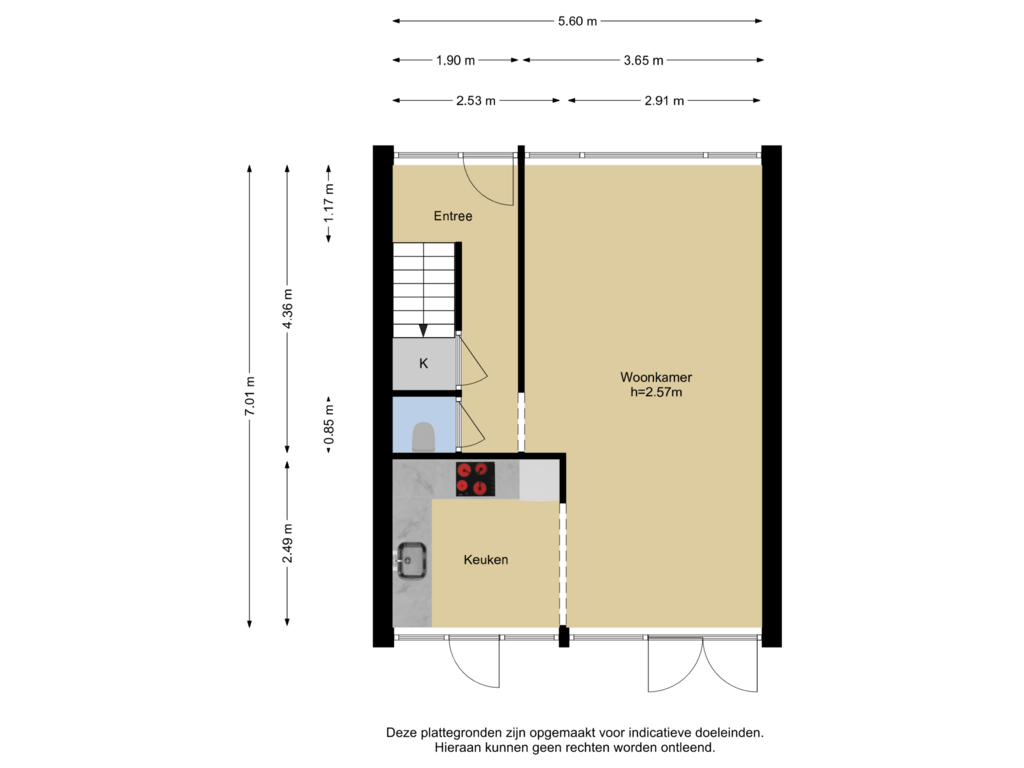 View floorplan of Begane grond of Molièreweg 623