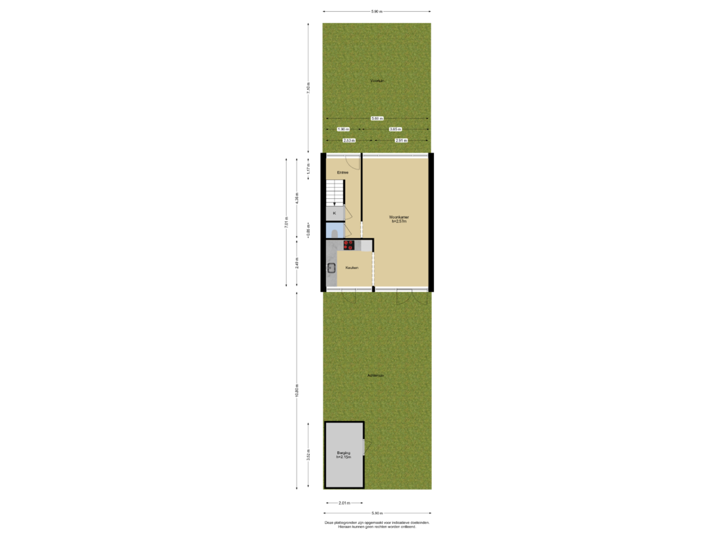 View floorplan of Begane grond + Tuin of Molièreweg 623